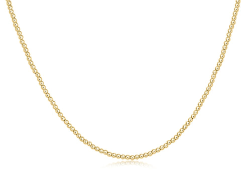 15" Choker Classic Gold 2mm Beaded Necklace