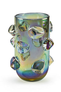 Glass Vase - Ice Design Grey