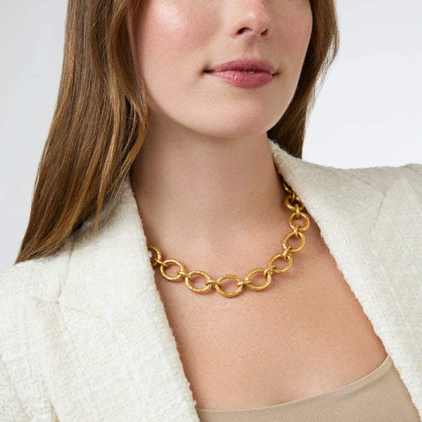 Catalina Demi Link Necklace -  Gold - Pearl