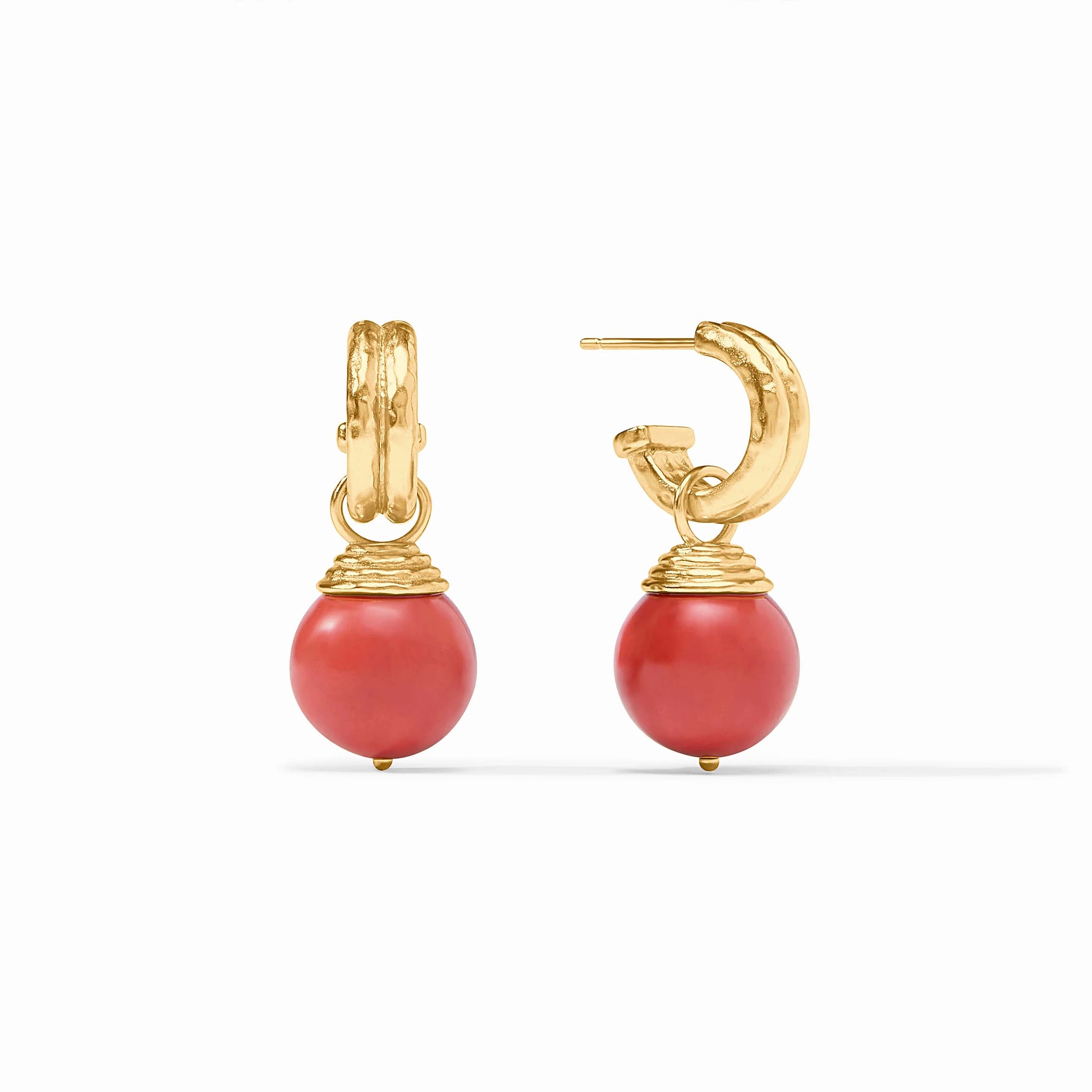 Bonbon Hoop & Charm Earring - Coral Red - OS