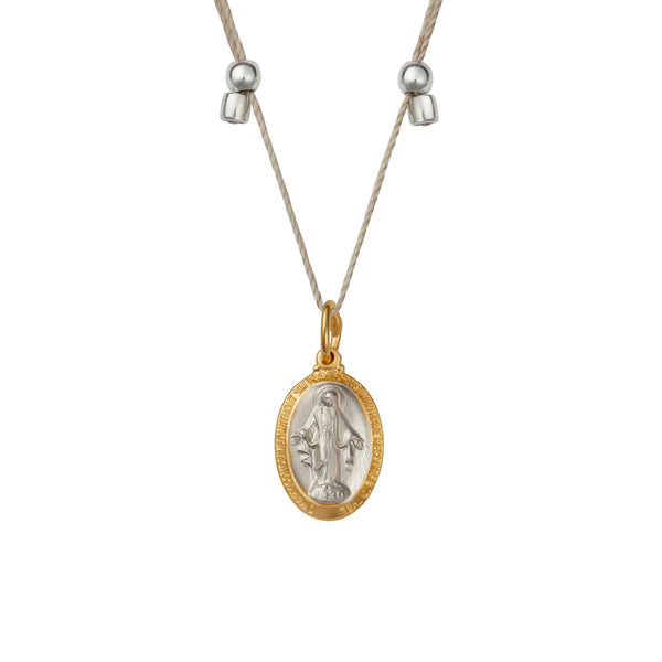 Mother Mary Silver 2-Tone Adjustable Necklace