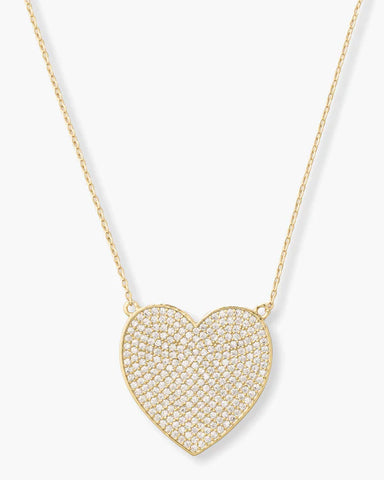 XL You Have My Whole Heart Pave Necklace 15"