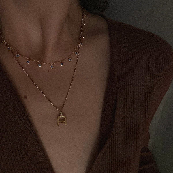 Orsay Charm Necklace - Clear CZ