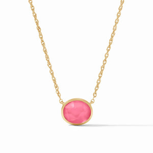 Nassau Solitaire Necklace - Peony Pink
