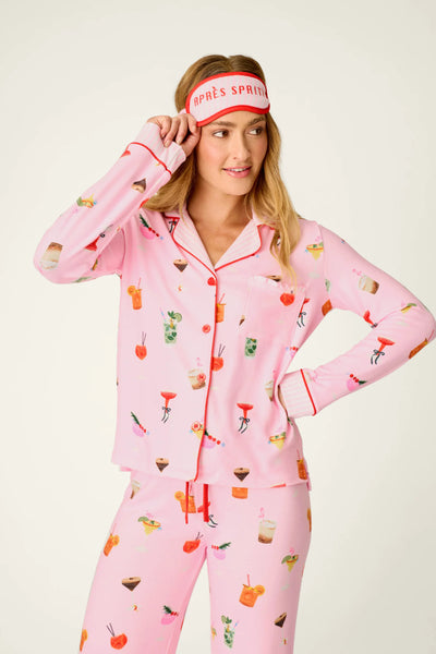 First Chair, Last Call Cocktail Print 3-Piece PJ Set