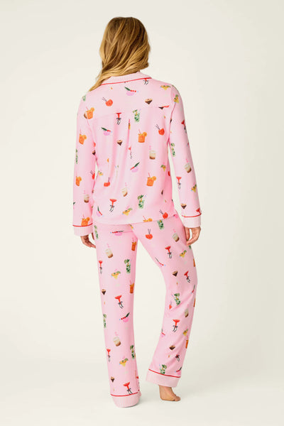 First Chair, Last Call Cocktail Print 3-Piece PJ Set