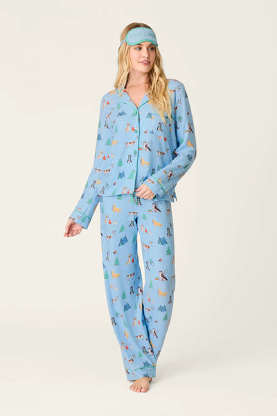 Happy Campawr Dogs Camping Print 3-Piece PJ Set
