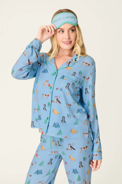 Happy Campawr Dogs Camping Print 3-Piece PJ Set