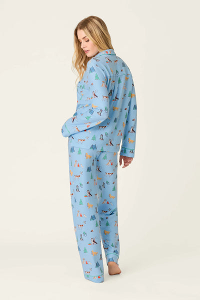Happy Campawr Dogs Camping Print 3-Piece PJ Set