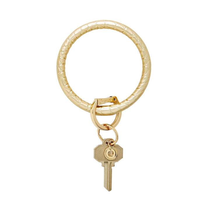 Big "O" Leather Key Ring - Solid Gold Rush Croc