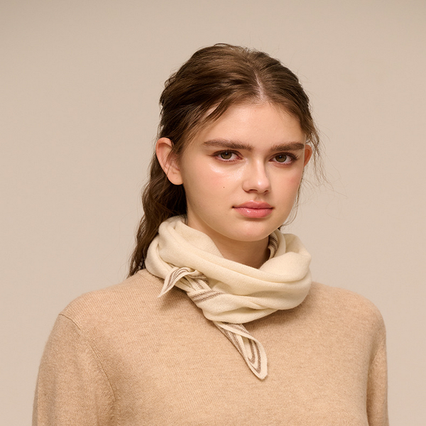 Lightweight Knit Wrap – Soft Triangle Neck Scarf_CWASC2704: LIGHTGREY / (OS) 1