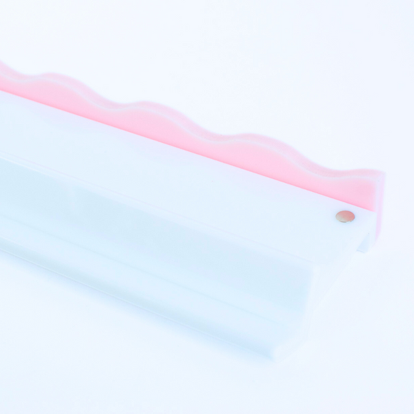 MAHJONG RACK PUSHER ADD ON-MAGNETIC | Premium Acrylic Set(4): Transparent-Wavy-Bright Pink