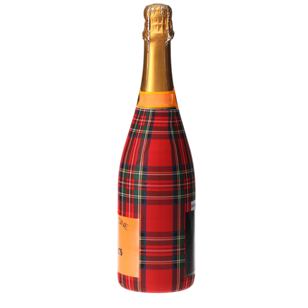 Red & Green Christmas Tartan Champagne Bottle Wrap