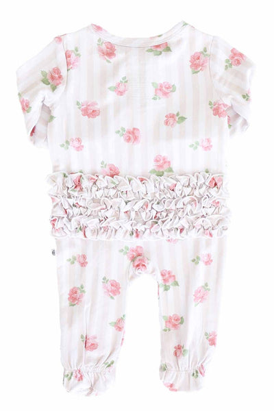 Rosy & Cozy Ruffle Zipper Footie: 6-9 months