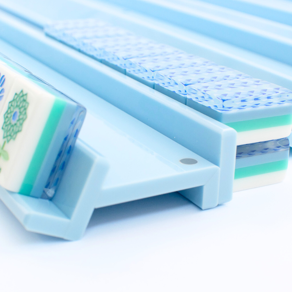 MAHJONG RACKS | Premium Acrylic | 4 Racks + 4 Pushers: Transparent Clear