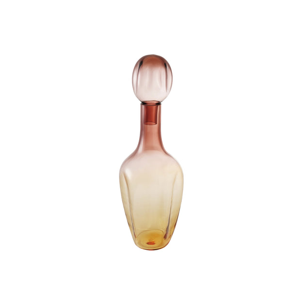Glass Bottle w/ Stopper - Pink & Yellow Ombre