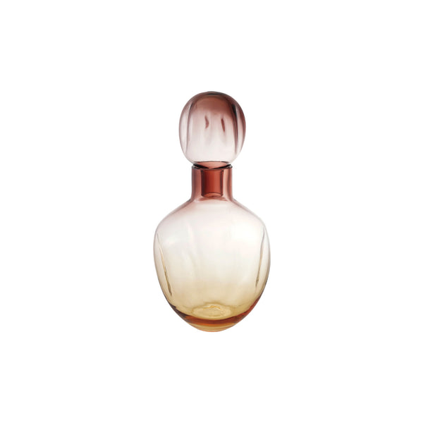 Glass Bottle w/ Stopper - Pink & Yellow Ombre