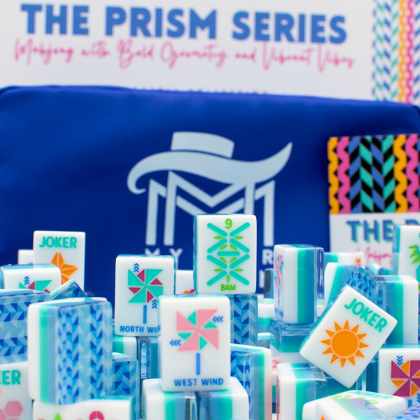 Crystal Prism Blue | Mahjong with Bold Angles and Vibrant Vibes | 1.25" x 0.9" x 0.7"