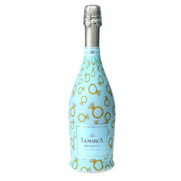 Blue Engagement Ring Prosecco Bottle Wrap