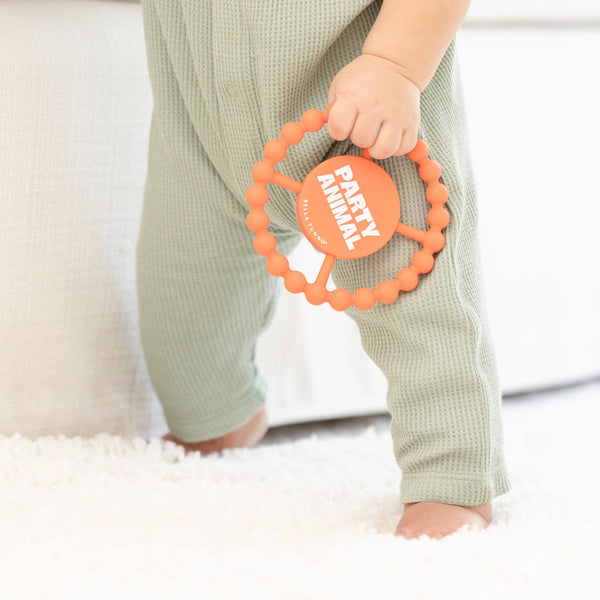 Party Animal Happy Teether: Orange