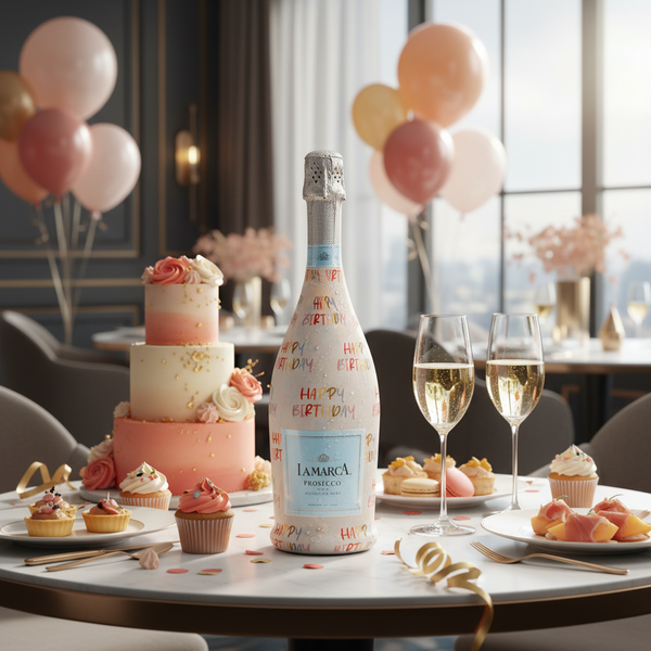 Birthday in Pastel Prosecco Bottle Wrap