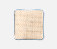 Natural/Country Blue Coaster Set of 6 - Raffia/Rayon/Leather