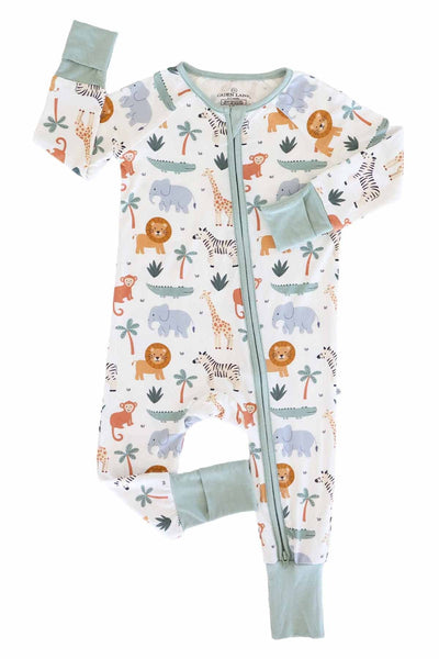 Safari Snuggles Convertible Zip Romper: 3-6 months
