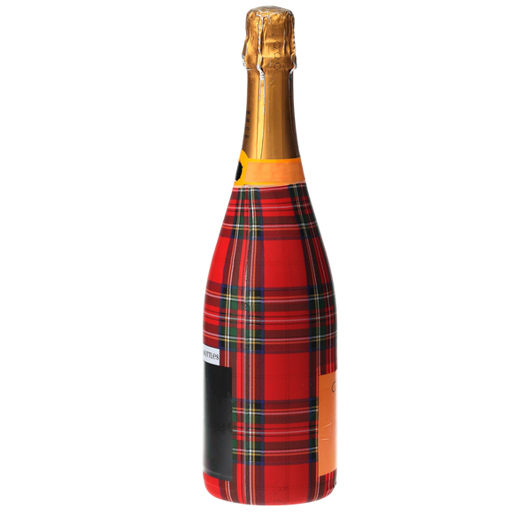 Red & Green Christmas Tartan Champagne Bottle Wrap