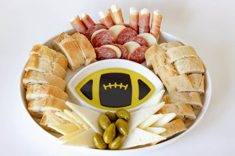 Olive Oil and Vinegar Football Dipping Tray