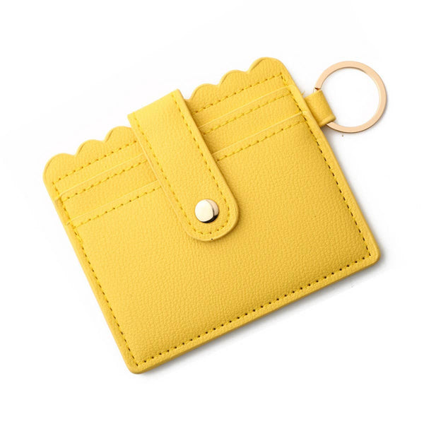Multi-Card PU Wallet with Keychain & Coin Pocket_CWAB4937: BEIGE / (OS) 1