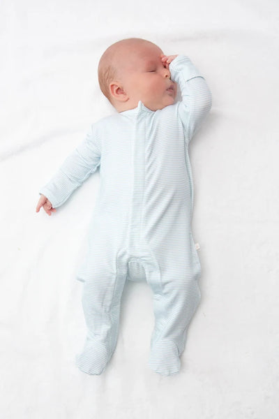 Snap Romper - Stripes (Breezy Blue)