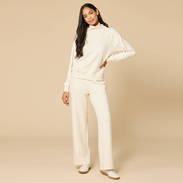 Athleisure DreamTech Mock Neck with Pleat Pant for Women: Espresso / L