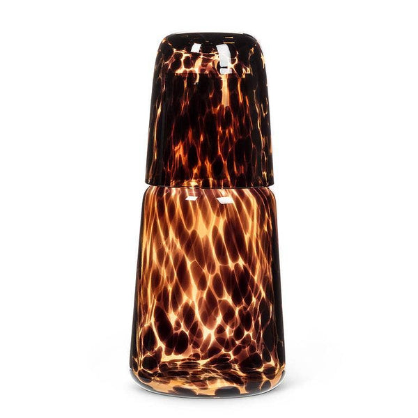 Fused Dots Bedside Carafe & Cup-8.5"H(24oz): Amber