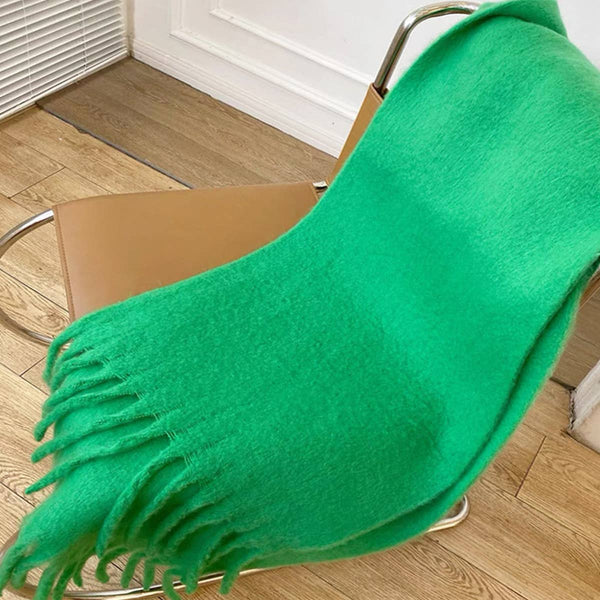 Soft Mohair Feel Scarf - Cozy Winter Wrap_CWASC0323: Green / (OS) 1