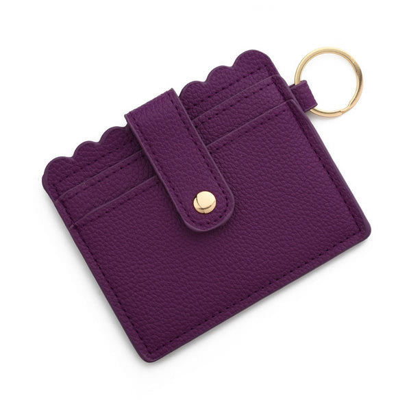 Multi-Card PU Wallet with Keychain & Coin Pocket_CWAB4937: BEIGE / (OS) 1