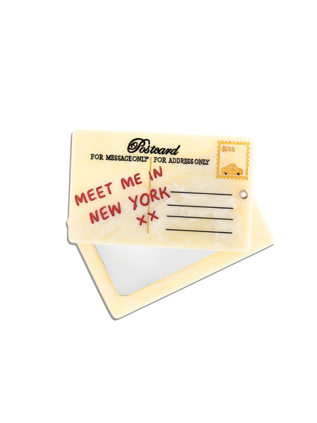Hand-painted New York Postcard Compact Mirror | Eco-Friendly