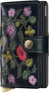 Premium Miniwallet Stitch Floral Black