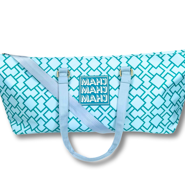 MAHJONG TOTE BAG  |  Wide with Zipper Closure: Arrows- Purple Tote Bag