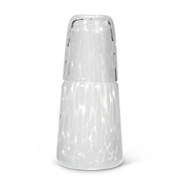 Fused Dots Bedside Carafe & Cup-8.5"H(24oz): White