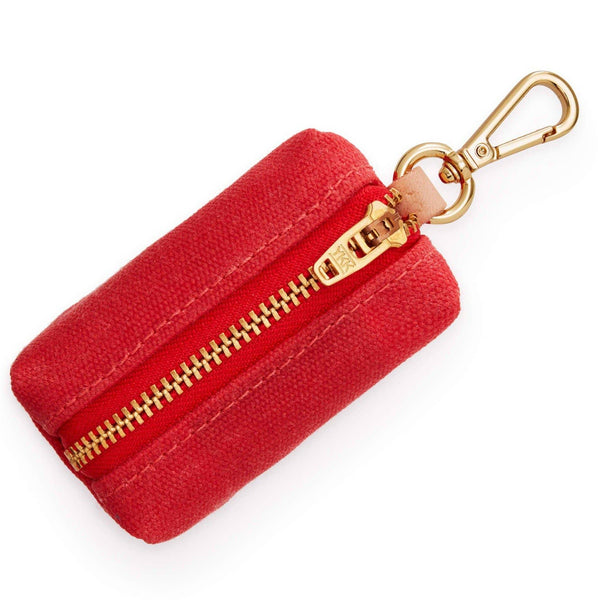 Ruby Valentine's Day Waxed Canvas Poop Bag Dispenser: Red