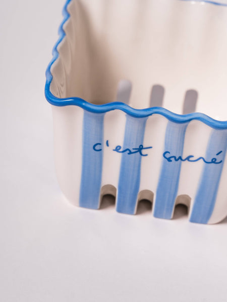 Blue Kinsey Scallop Mini Berry Basket