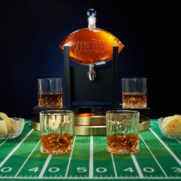 Football Decanter Set with 4 Glasses | 1400mL
