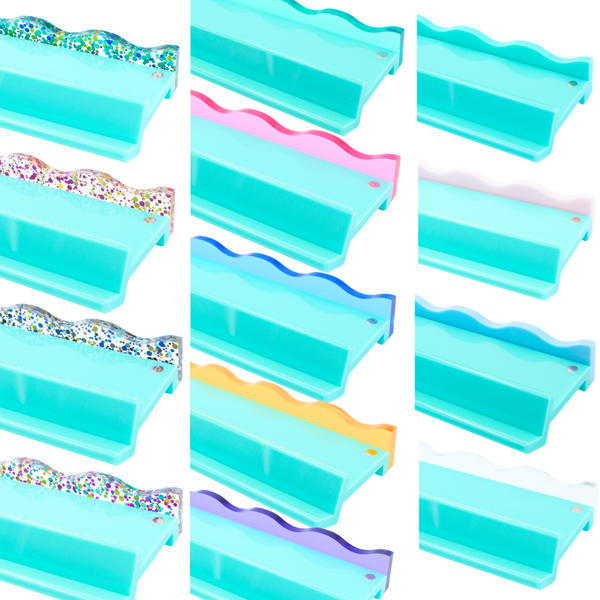 MAHJONG RACK PUSHER ADD ON-MAGNETIC | Premium Acrylic Set(4): Transparent-Wavy-Bright Pink