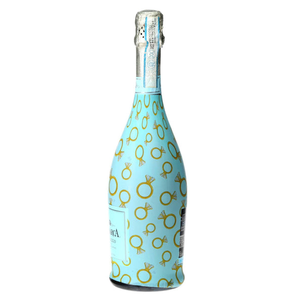 Blue Engagement Ring Prosecco Bottle Wrap