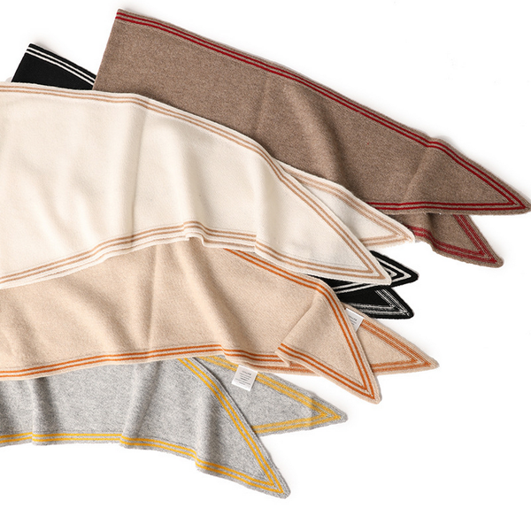 Lightweight Knit Wrap – Soft Triangle Neck Scarf_CWASC2704: Beige / (OS) 1