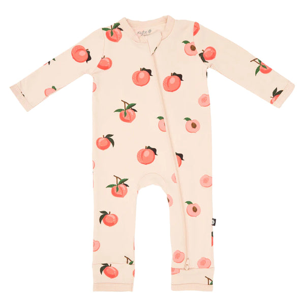 Printed Zippered Rompers - Footless