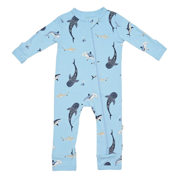 Printed Zippered Rompers - Footless