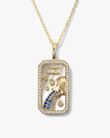 Aquarius Zodiac Amulet Necklace
