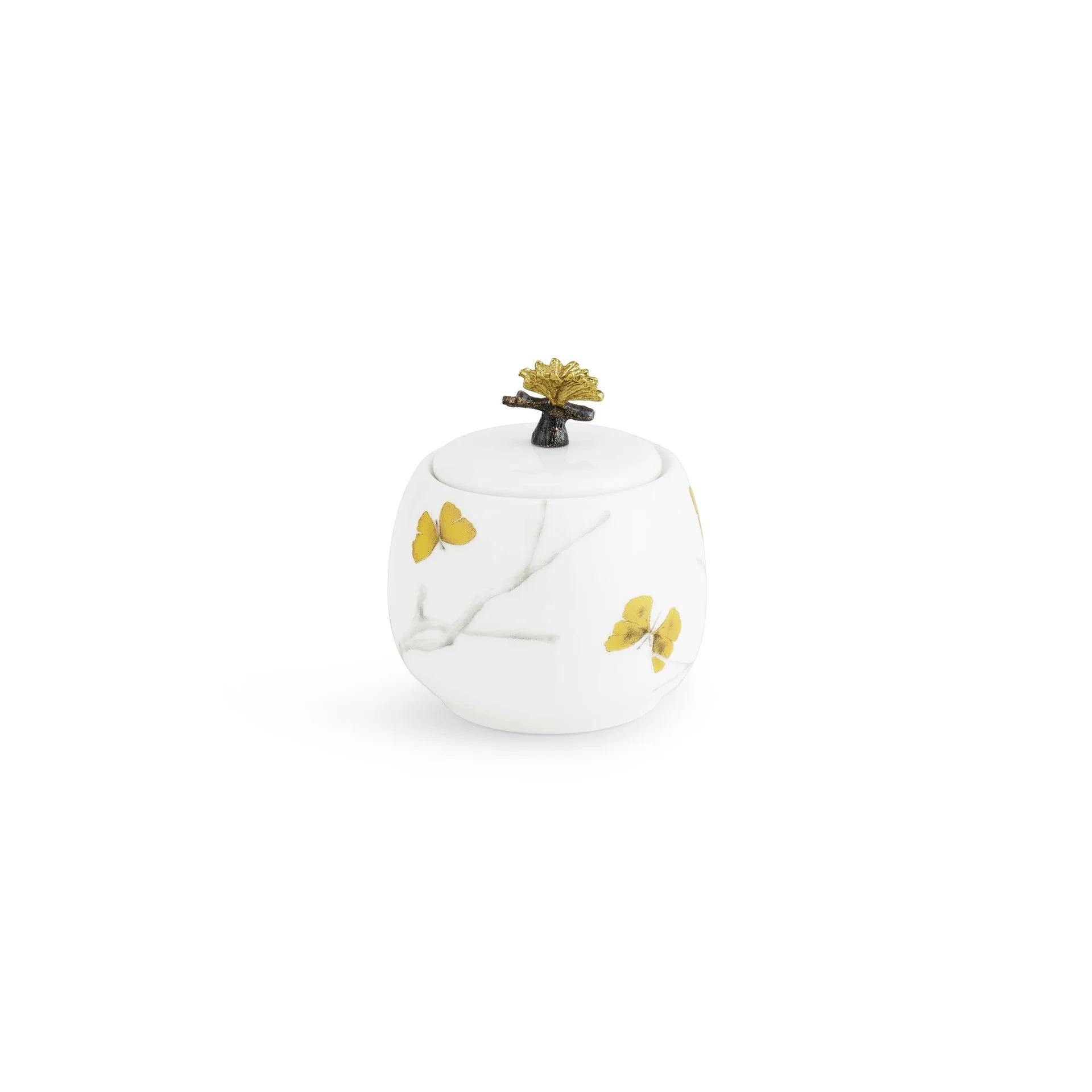 Butterfly Ginkgo Porcelain Sugar Pot
