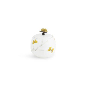 Butterfly Ginkgo Porcelain Sugar Pot